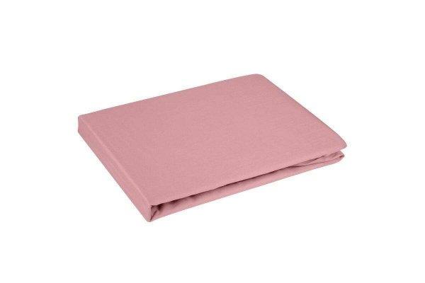 Dina pamut-szatén gumis lepedő Púder rózsaszín 140x200 cm +30 cm
