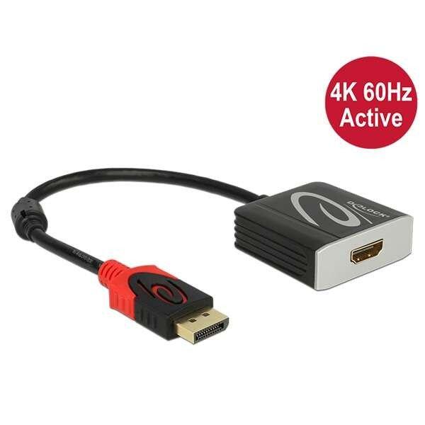DELOCK - Displayport - HDMI M/F 4K 60Hz aktív - 62734