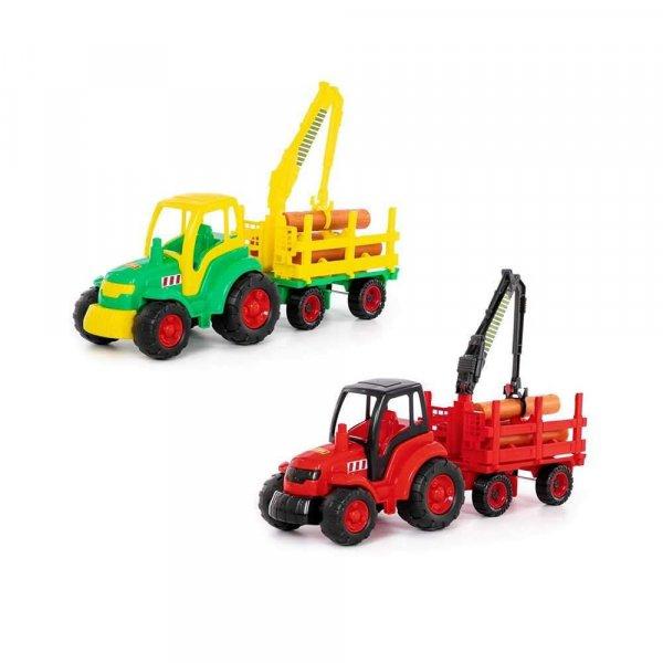 Traktor fa pótkocsival - Champion, 68x22x26 cm, Polesie