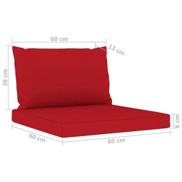vidaXL 6 részes kerti ülőgarnitúra piros párnákkal