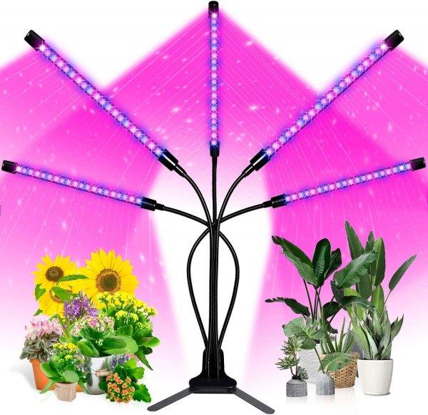 Növénynövekedési lámpa, 5 láb és 150 LED, távirányító, időzítő,
állítható test, klipek és USB adapter