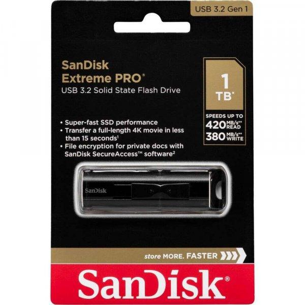 SanDisk Extreme PRO USB flash meghajtó 1000 GB USB A típus 3.2 Gen 1 (3.1 Gen
1) Fekete