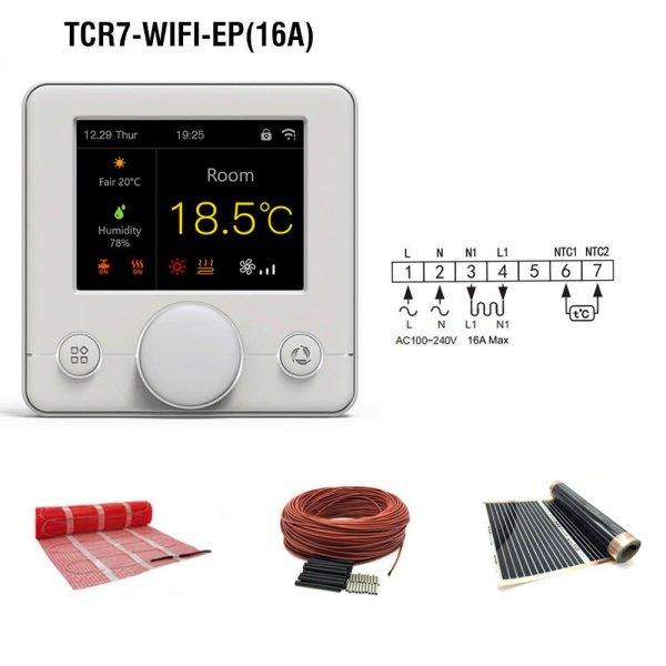 BeOk TCR7-WIFI-EP(16A) Termosztát Elektromos Padlófűtéshez 2 Érzékelővel,
Amazon Alexa és Google Home kompatibilis