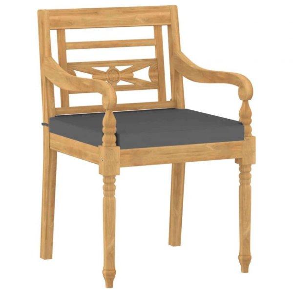 4 db tömör tíkfa batavia szék párnákkal