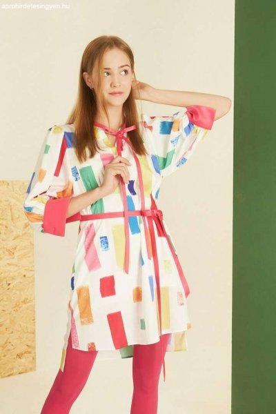 XIAO márkájú, színes négyzet alakú nyári ruha - L