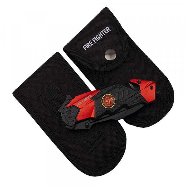 IdeallStore® vadászkés, Fire Fighter, 21 cm, rozsdamentes acél, fekete, tok
mellékelve