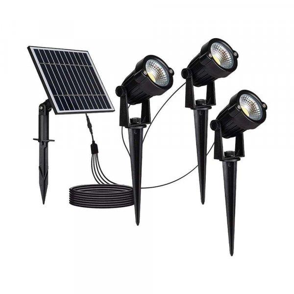 V-TAC leszúrható 3 darab napelemes kerti LED lámpa, fekete házzal, meleg
fehér - SKU 20489