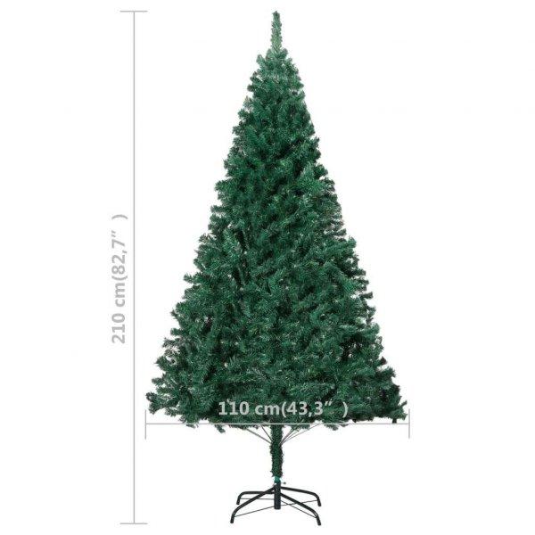 vidaXL zöld PVC műkarácsonyfa LED-fényekkel és gömbszettel 210 cm