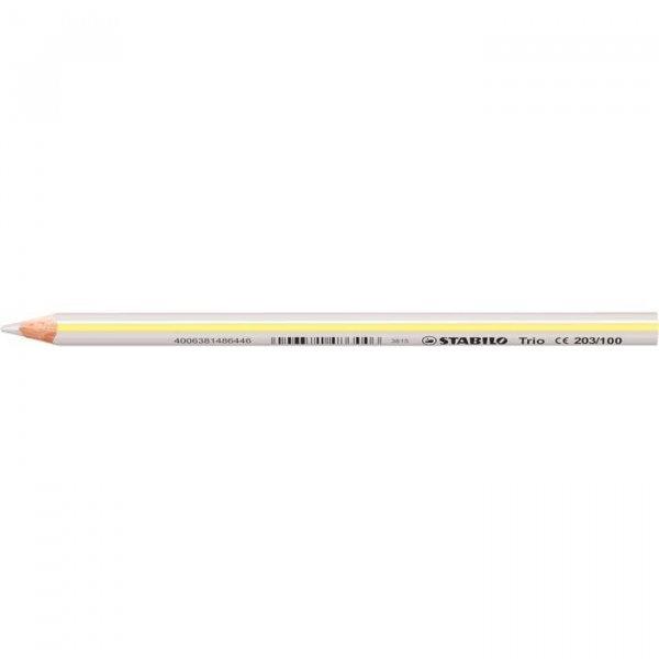 Színes ceruza, háromszögletű, vastag, STABILO "Trio thick", fehér