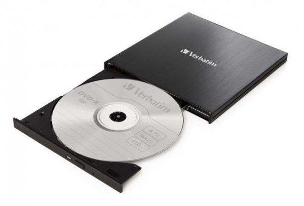 VERBATIM CD/DVD író, vékony, fém ház, USB 3.2 - USB-C, VERBATIM