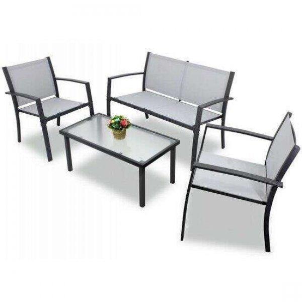 Kerti / terasz bútorkészlet, 1 asztal, 2 szék, 1 pad, Chomik