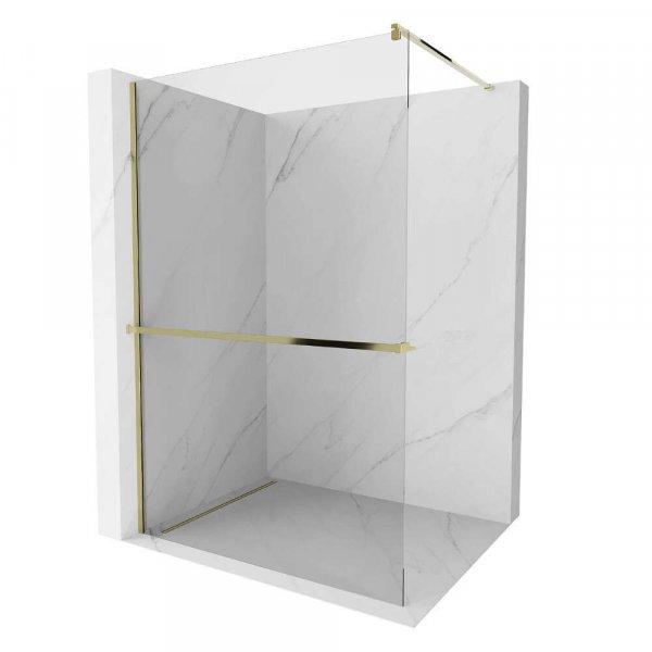 HD Arlo+ Gold Walk-In zuhanyfal, 130x200 cm, 8 mm vastag vízlepergető
biztonsági üveggel, 200 cm magas, arany profillal és távtartóval