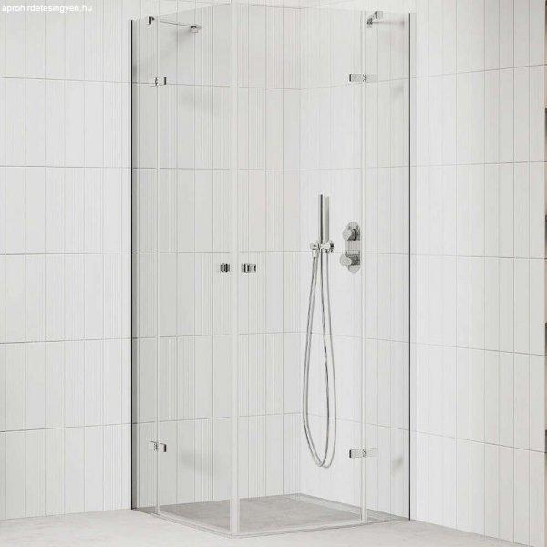 Mexen Roma Duo 90x90 szögletes két nyílóajtós zuhanykabin 6 mm vastag
vízlepergető biztonsági üveggel, krómozott elemekkel, 190 cm magas