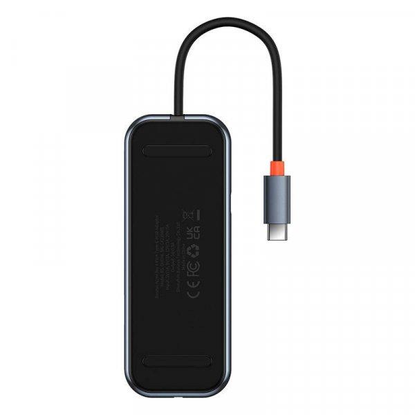 Baseus AcmeJoy 4 az 1-ben HUB USB-C - 3x USB 3.0 + USB-C PD (sötétszürke)
