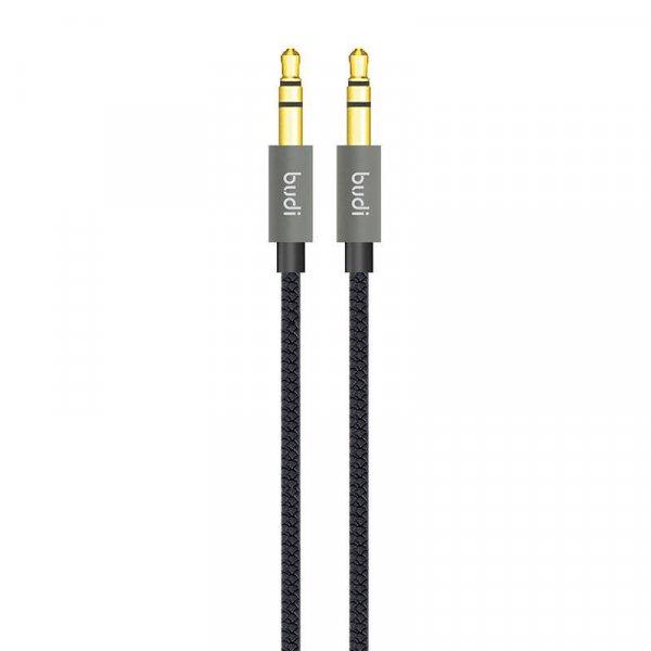 AUX kábel mini jack 3.5mm to mini jack 3.5mm Budi, 1.2m (fekete)