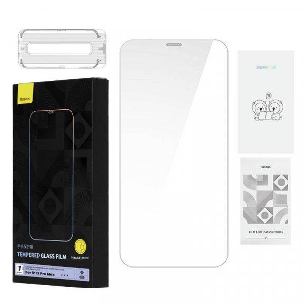 Baseus 0,4 mm-es Corning HD edzett üveg iPhone 12 Pro Max +
tisztítókészlethez