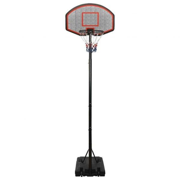 Fekete polietilén kosárlabda állvány 282-352 cm