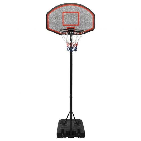 Fekete polietilén kosárlabda állvány 237-307 cm