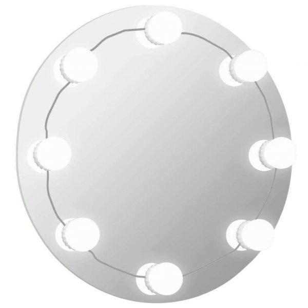 Keret nélküli kör alakú fali tükör led-világítással