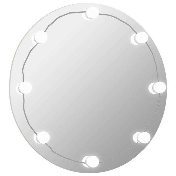 Keret nélküli kör alakú fali tükör led-világítással