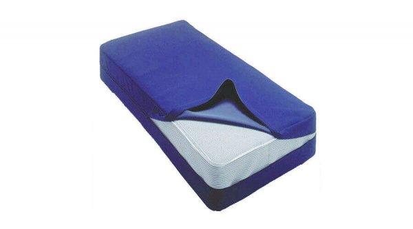 Vízhatlan matracvédő PVC huzat cipzárral, kék, 90x200x16cm