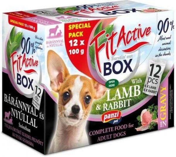 FitActive Fit-a-Box alutasakos eledel kutyáknak bárányos és nyulas ízben (8
doboz |8 x 2 x 6 x 100 g | 48 db bárányhúsos alutasak | 48 db nyúlhúsos
alutasak) 9.6 kg