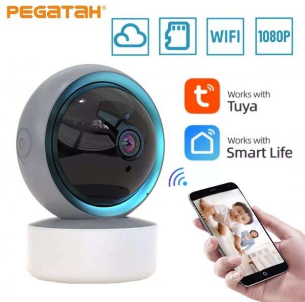 Pegatah Kamera, Tuya / SmartLife, 1080p, Wi-Fis, 64GB memóriakártyával