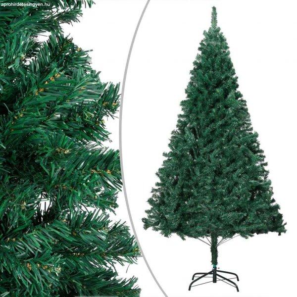 Zöld pvc műkarácsonyfa led-ekkel és gömbszettel 150 cm