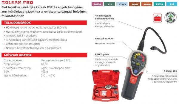 Rothenberger ROLEAK PRO elektronikus klímaszivárgás kereső R32, R410A, R22,
R134a, R407C, 404