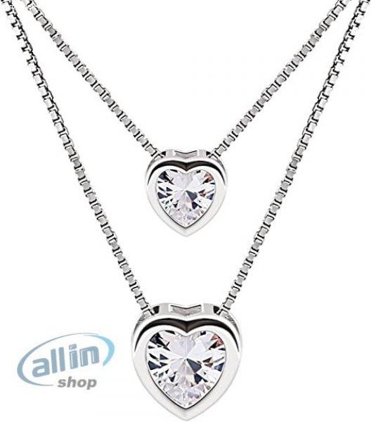 B.Catcher kettős láncú női nyaklánc 925 sterling ezüst ,köbös cirkónia
szív medál 