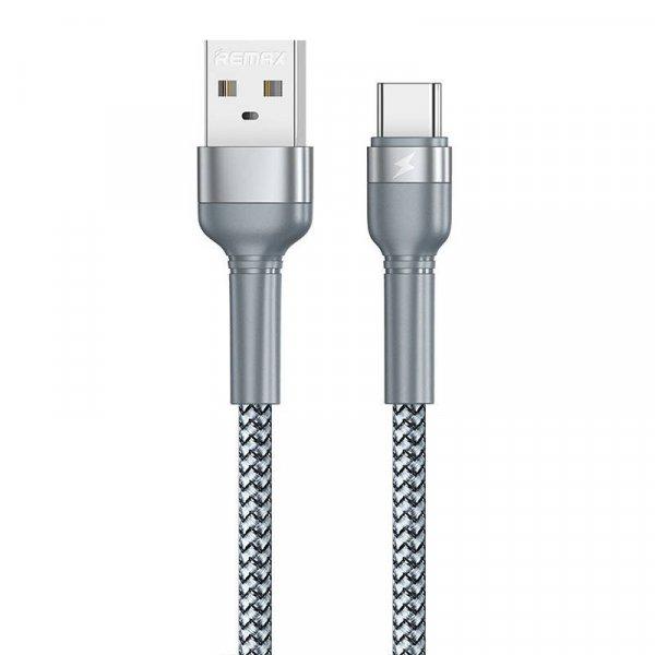 Remax Jany Alloy USB-C kábel, 1 m, 2,4 A (ezüst)