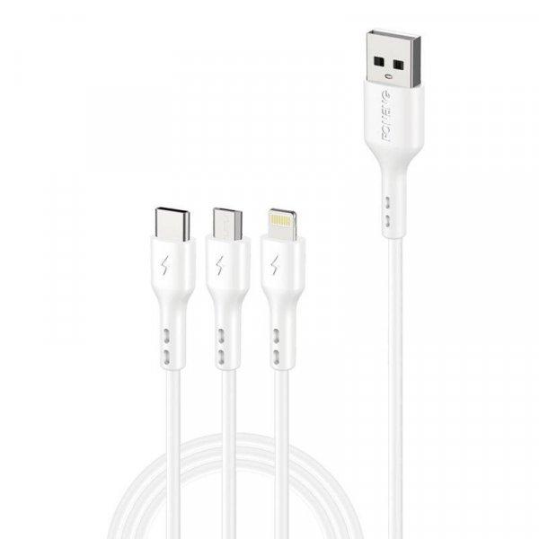 Foneng X36 3 az 1-ben USB-kábel (fehér)
