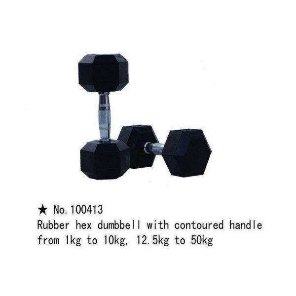 XDB-6101 Egykezes fix kézisúlyzó, hatszögletű, krómozott, gumborítású
25kgH
