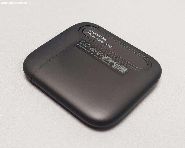 Crucial X6 2TB USB-C 3.1 Gen-2 fekete külső SSD