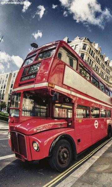 Piros busz Londonban, poszter tapéta 150*250 cm