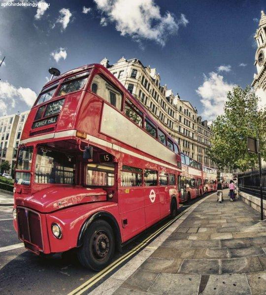 Piros busz Londonban, poszter tapéta 225*250 cm