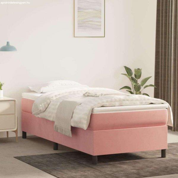 vidaXL rózsaszín bársony rugós ágykeret 100x200 cm