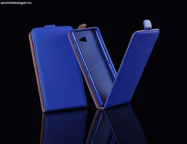 Sony Xperia E4G E2003 kék szilikon keretes vékony flip tok