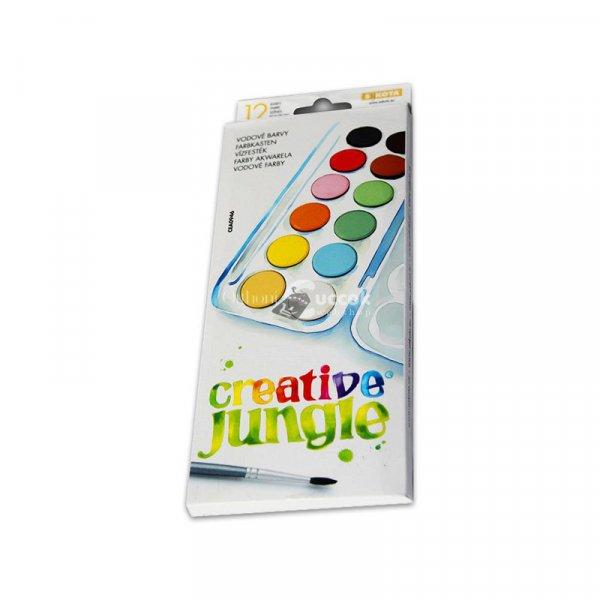 Sakota: Creative Jungle nagy vízfesték készlet kifestővel - 12 színű
