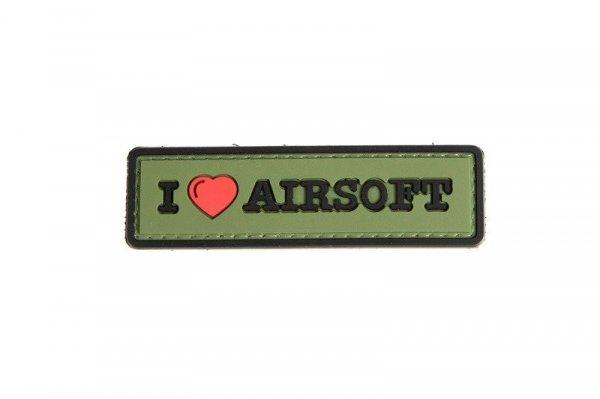 WARAGOD Tactical felvarró I Love Airsoft, olive, 8 x 2,5cm