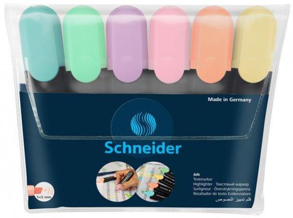 Szövegkiemelő készlet, 1-5 mm, SCHNEIDER "Job Pastel", 6
különböző pasztell szín