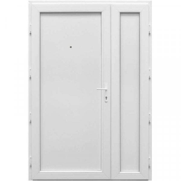  Kétszárnyas bejárati ajtó(átmeneti ajtó), 138X208 cm, műanyag, fehér