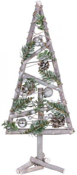 Karácsonyfa MagicHome, ezüst gömbökkel, 20 x 3 x 47 cm