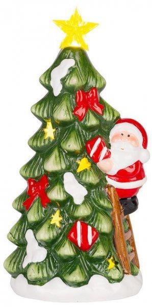 MagicHome karácsonyi dekoráció, karácsonyfa mikulással, LED