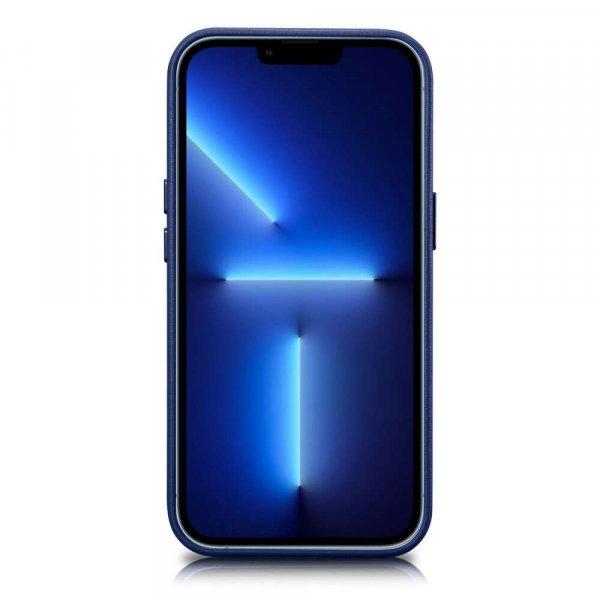 Apple iPhone 14 Pro iCarer Case Leather valódi bőr Magsafe tok, Kék