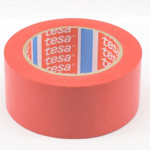 Ragasztószalag TESA 60760 50mm/33m piros PVC/NK/150my padlójelölő