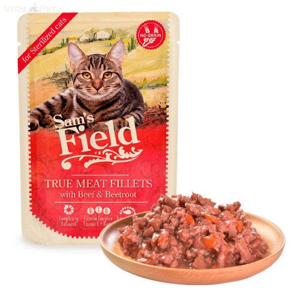 Sam's Field Cat gabonamentes alutasakos eledel 85 g steril
marhahús&céklával