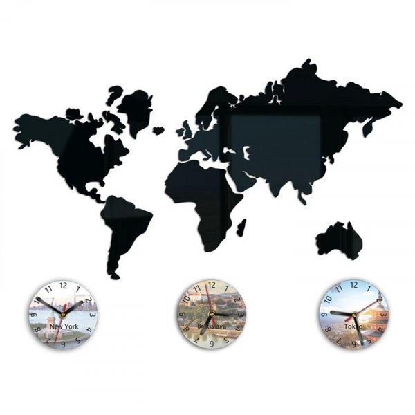 Modern falióra WORLD MAP  (öntapadós falióra)