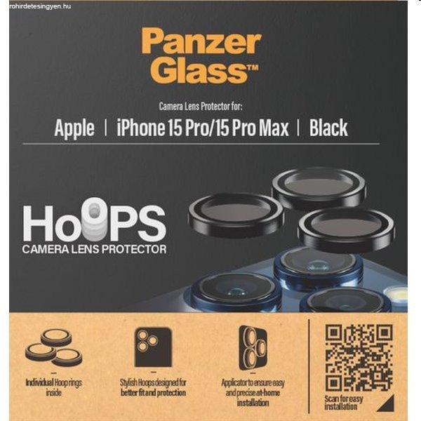 PanzerGlass Védőtok a fényképezőgép lencséjére Hoops Apple iPhone 15
Pro/15 Pro Max számára, fekete