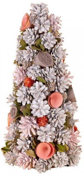 Karácsonyfa MagicHome Karácsony, feldíszített, natúr, rózsaszín, 40 cm